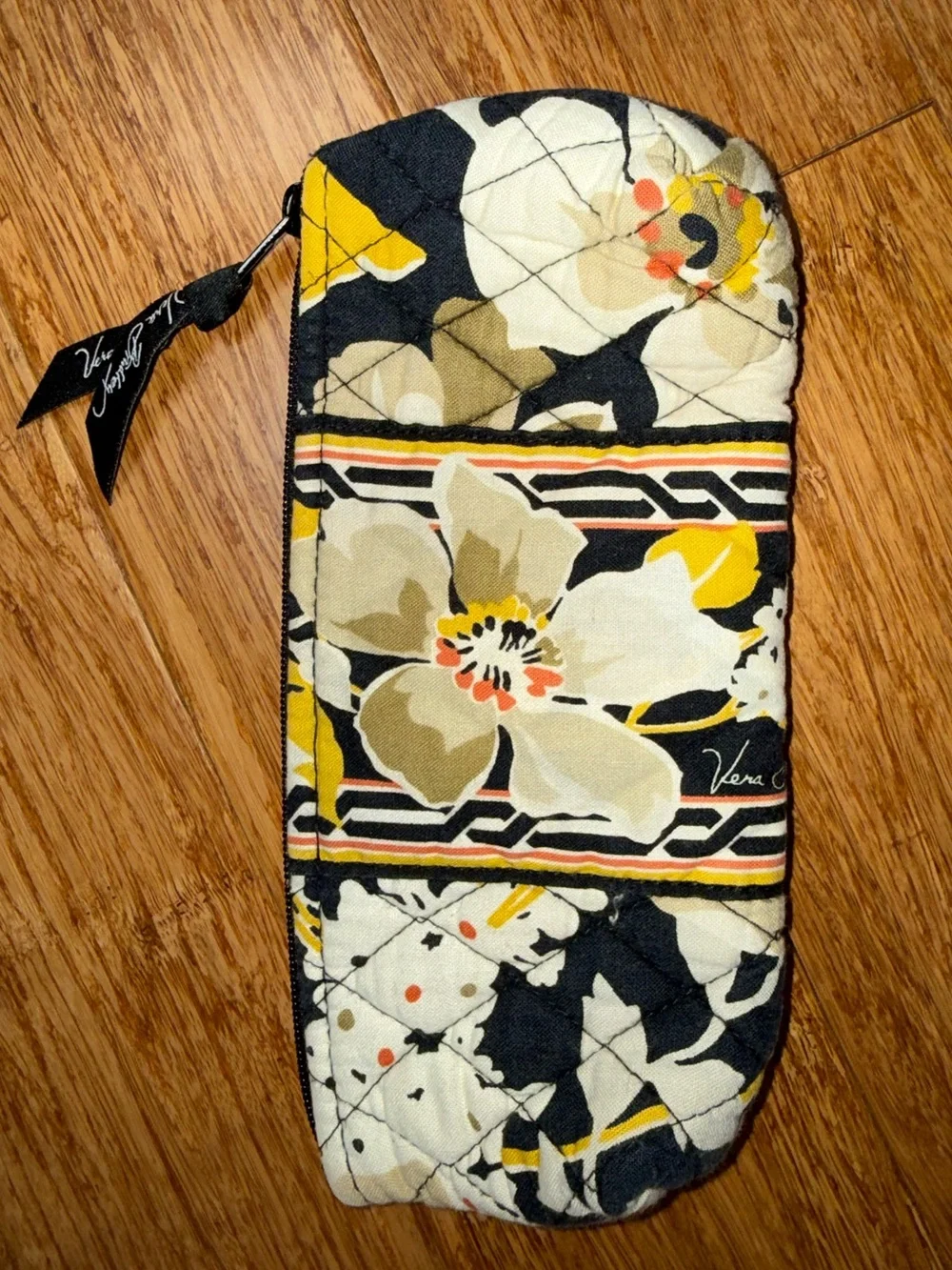 Vera Bradley Yellow Floral Quilted Pouch